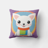 Schattigee cartoon hond illustratie kussen (Achterkant)