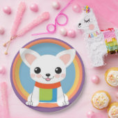 Schattigee cartoon hond illustratie papieren bordje (Feest)