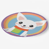 Schattigee cartoon hond illustratie papieren bordje (Gekanteld)