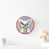 Schattigee cartoon hond illustratie ronde klok (Huis)