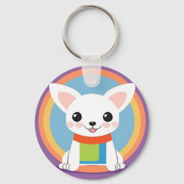 Schattigee cartoon hond illustratie sleutelhanger