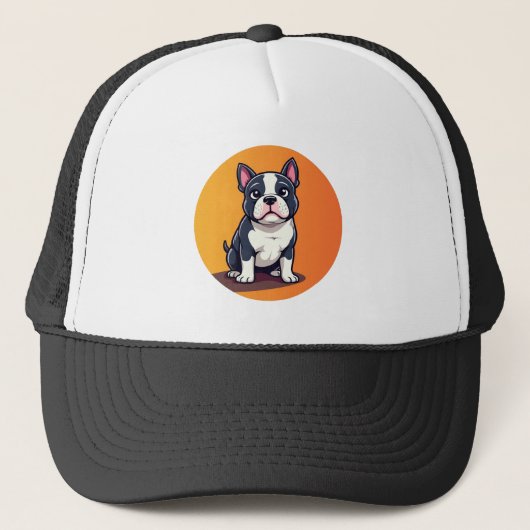 Schattigee cartoon hond illustratie trucker pet (Voorkant)