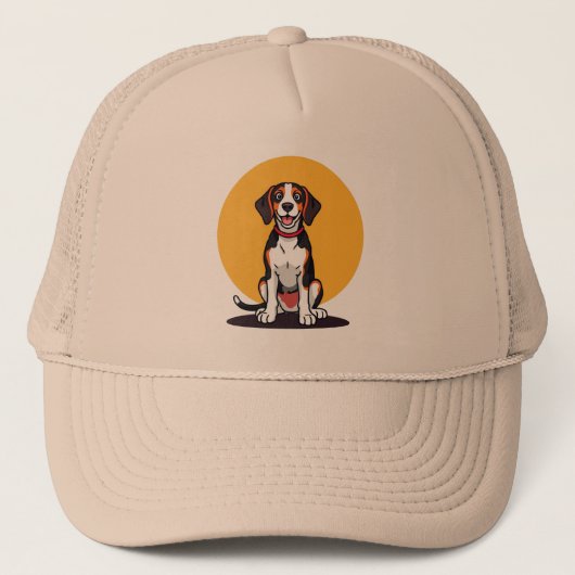 Schattigee cartoon hond illustratie trucker pet (Voorkant)