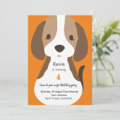 Schattigee cartoon hond kinderen verjaardagsfeestj kaart (Staand voorkant)