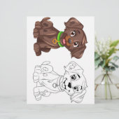 Schattigee cartoon hond kleurplaat (Staand voorkant)