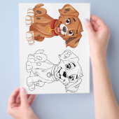 Schattigee Cartoon hond kleurplaat Flyer (Hand)