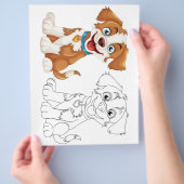 Schattigee cartoon hond kleurplaat flyer (Hand)