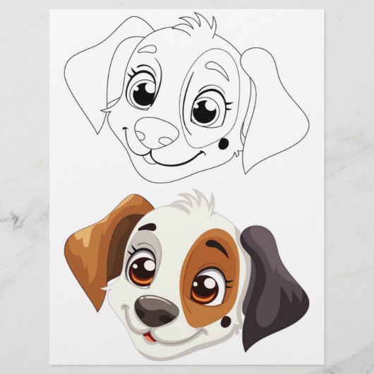 Schattigee Cartoon hond kleurplaat Flyer (Voorkant)