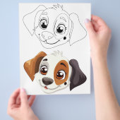 Schattigee Cartoon hond kleurplaat Flyer (Hand)