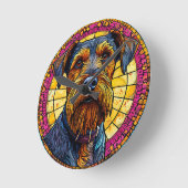 Schattigee cartoon Hond Ronde Klok (Hoek)