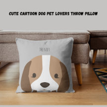 Schattigee cartoon hondenliefhebbers gooien kussen