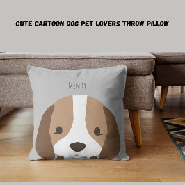 Schattigee cartoon hondenliefhebbers gooien kussen