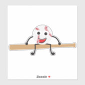 Schattigee Cartoon Honkbal en Bat Sticker (Vel)