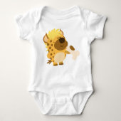 Schattigee Cartoon Hyena Crushing a Bone Baby T-Sh Romper (Voorkant)