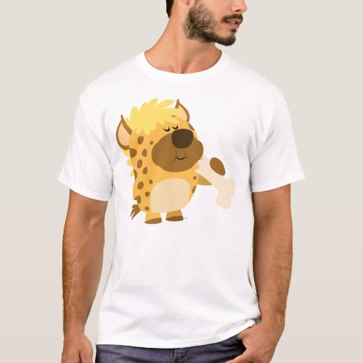 Schattigee Cartoon Hyena Crushing a Bone Kinder T- T-shirt (Voorkant)