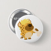 Schattigee Cartoon Hyena Verpletteren van een Bone Ronde Button 5,7 Cm (Voorkant /achterkant)