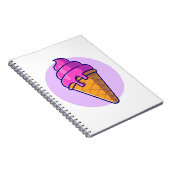 Schattigee Cartoon Ice Cream Cone Notitieboek (Rechterzijde)