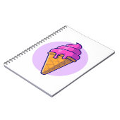 Schattigee Cartoon Ice Cream Cone Notitieboek (Linkerzijde)
