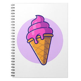 Schattigee Cartoon Ice Cream Cone Notitieboek