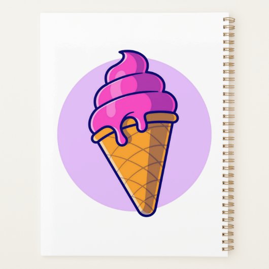 Schattigee Cartoon Ice Cream Cone Planner (Achterkant)