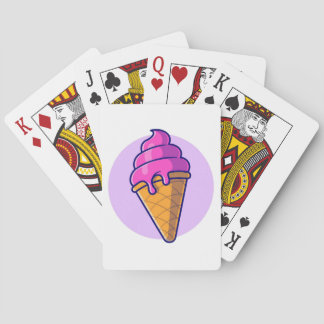 Schattigee Cartoon Ice Cream Cone Pokerkaarten