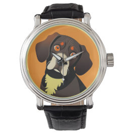 Schattigee Cartoon Illustratie van een Puppy Horloge