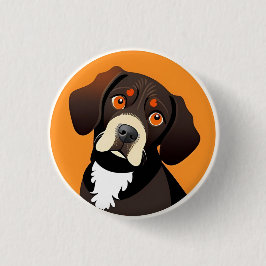 Schattigee Cartoon Illustratie van een Puppy Ronde Button 3,2 Cm