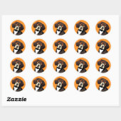 Schattigee Cartoon Illustratie van een Puppy Ronde Sticker (Vel)