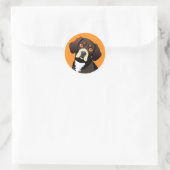 Schattigee Cartoon Illustratie van een Puppy Ronde Sticker (Tas)