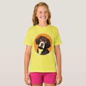 Schattigee Cartoon Illustratie van een Puppy T-shirt (Voorkant volledig)