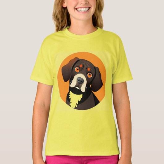 Schattigee Cartoon Illustratie van een Puppy T-shirt (Voorkant)