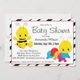 Schattigee Cartoon Insecten Baby shower Kaart