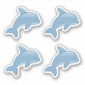 Schattigee Cartoon Jumping Dolfijn, Set van 4 Sticker (Voorkant)
