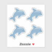 Schattigee Cartoon Jumping Dolfijn, Set van 4 Sticker (Vel)