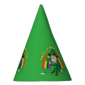 Schattigee cartoon kabouter met klaverblad en rege feesthoedjes (Rechts)