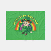 Schattigee cartoon kabouter met klaverblad en rege fleece deken (Voorkant (Horizontaal))