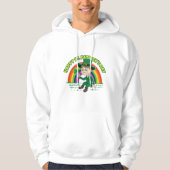 Schattigee cartoon kabouter met klaverblad en rege hoodie (Voorkant)