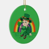 Schattigee cartoon kabouter met klaverblad en rege keramisch ornament (Rechts)