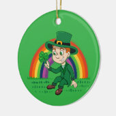 Schattigee cartoon kabouter met klaverblad en rege keramisch ornament (Links)