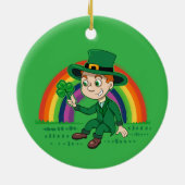 Schattigee cartoon kabouter met klaverblad en rege keramisch ornament (Achterkant)