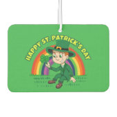 Schattigee cartoon kabouter met klaverblad en rege luchtverfrisser (Voorkant)