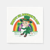 Schattigee cartoon kabouter met klaverblad en rege servet (Voorkant)