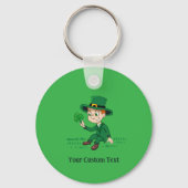 Schattigee cartoon kabouter met klaverblad en rege sleutelhanger (Achterkant)