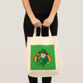 Schattigee cartoon kabouter met klaverblad en rege tote bag (Voorkant (product))