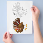 Schattigee Cartoon kalkoen kleurplaat Flyer (Hand)