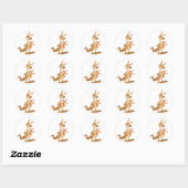 Schattigee Cartoon Kangaroo Mum en Joey Sticker (Vel)