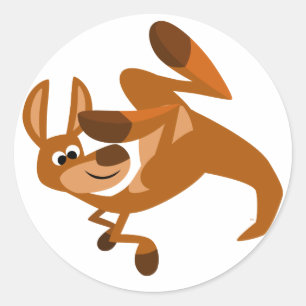 Schattigee Cartoon Kangaroo's Somersault Sticker