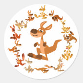 Schattigee Cartoon Kangoeroes Mandala Sticker (Voorkant)