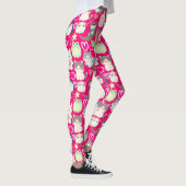 Schattigee Cartoon karakters patroon B Pink BG Leggings (Rechts)