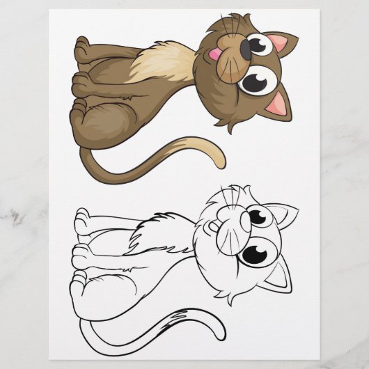 Schattigee Cartoon kat kleurplaat Flyer (Voorkant)